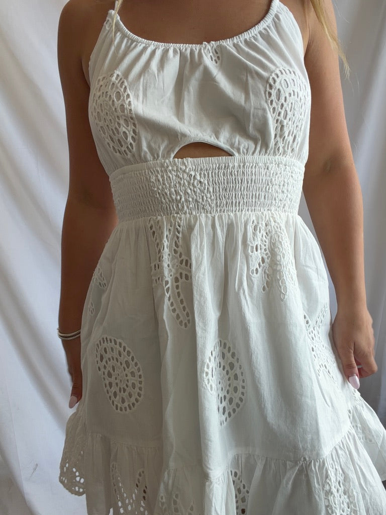 Eyelet Mini Dress