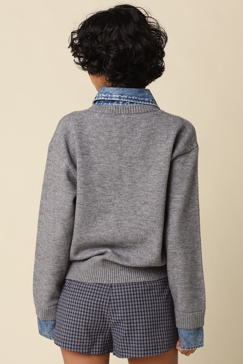Emely Contrast Knit Sweater