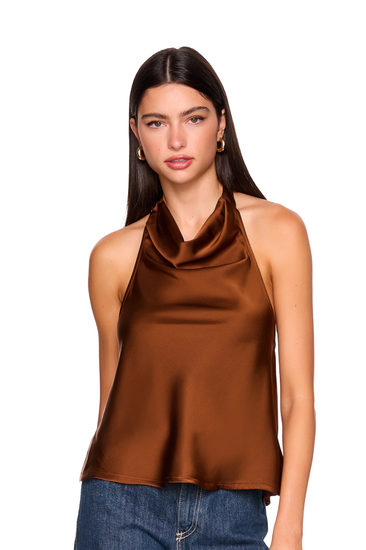 Satin Tie Halter Top