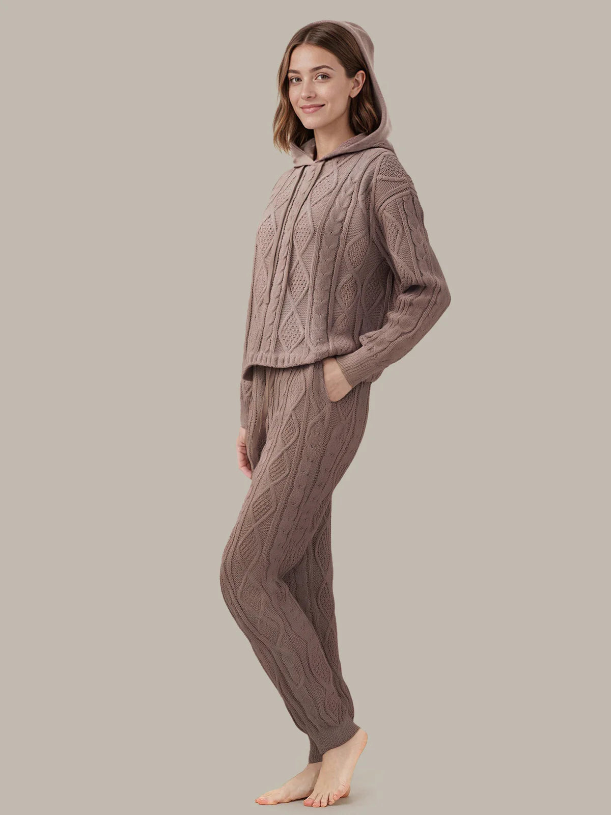 Hallie Chenille Cable Hoodie & Jogger Set