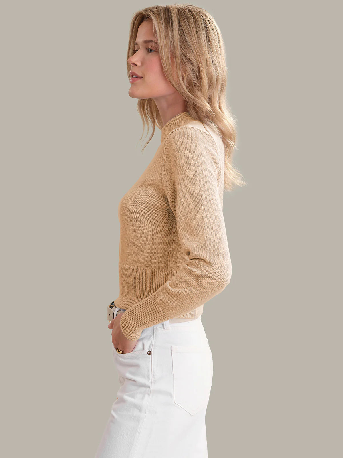 Adeline Cropped Cotton Sweater - Clothes Horse