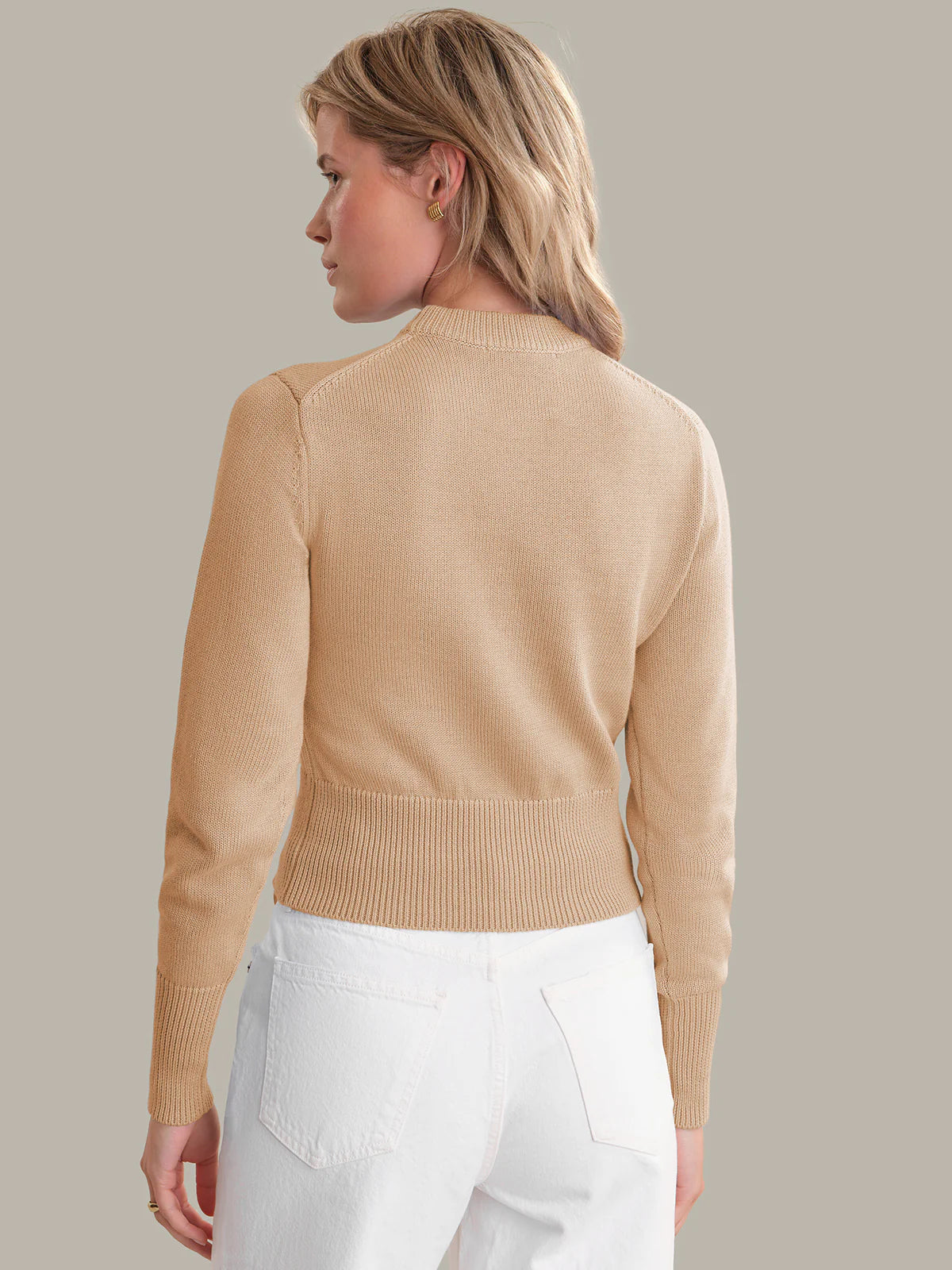 Adeline Cropped Cotton Sweater - Clothes Horse