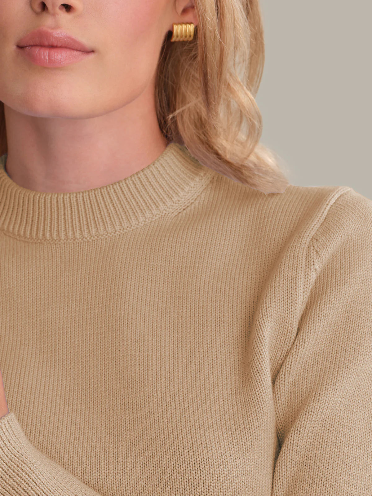 Adeline Cropped Cotton Sweater - Clothes Horse