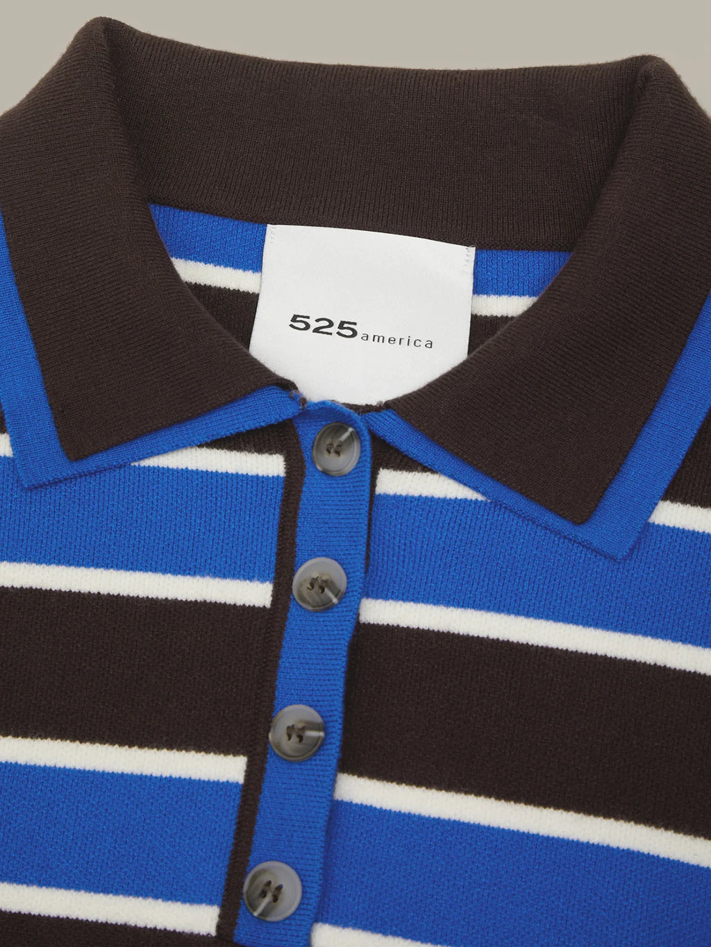 Vera Double Johnny Collar Rugby Stripe Pullover