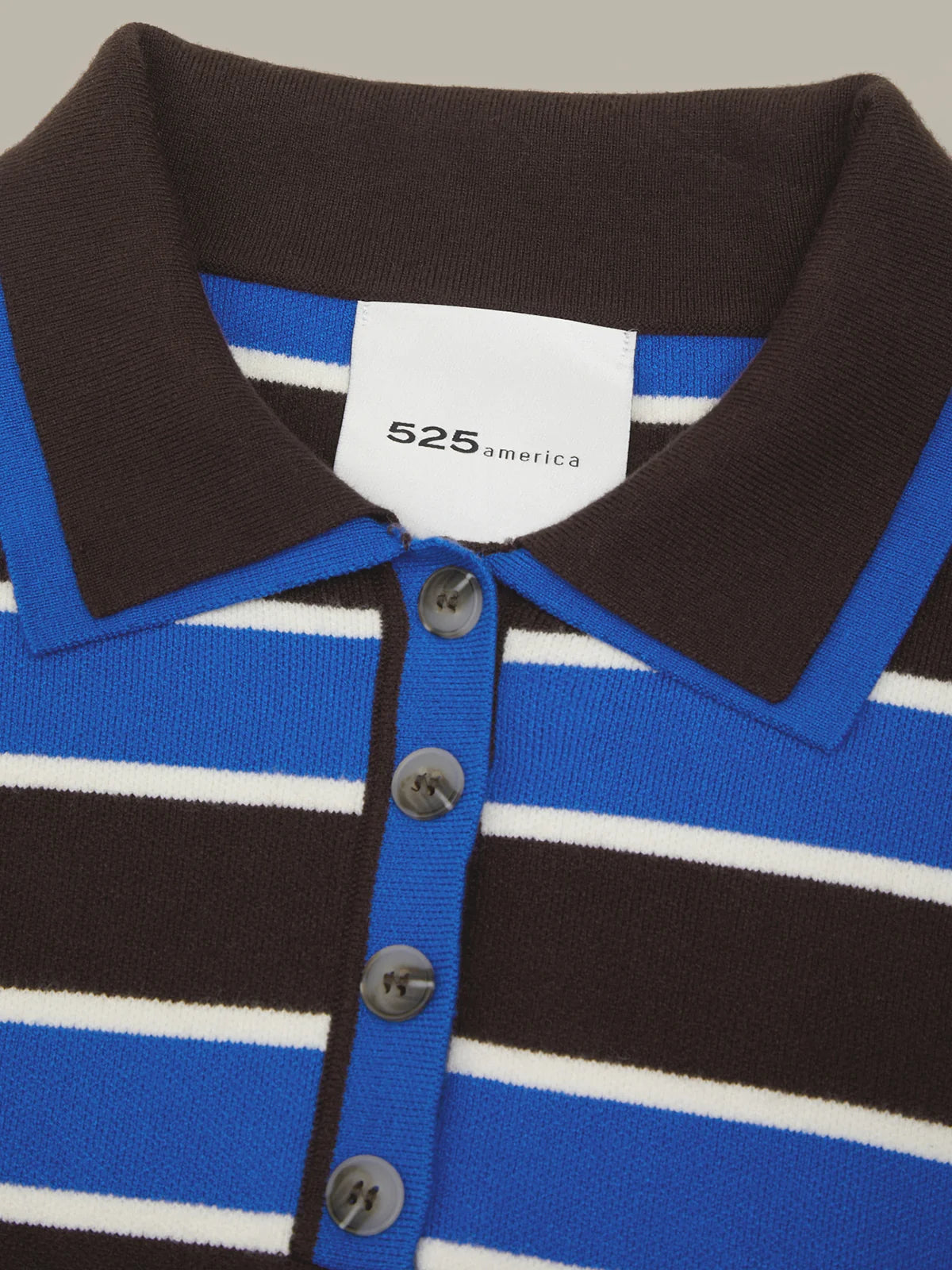 Vera Double Johnny Collar Rugby Stripe Pullover