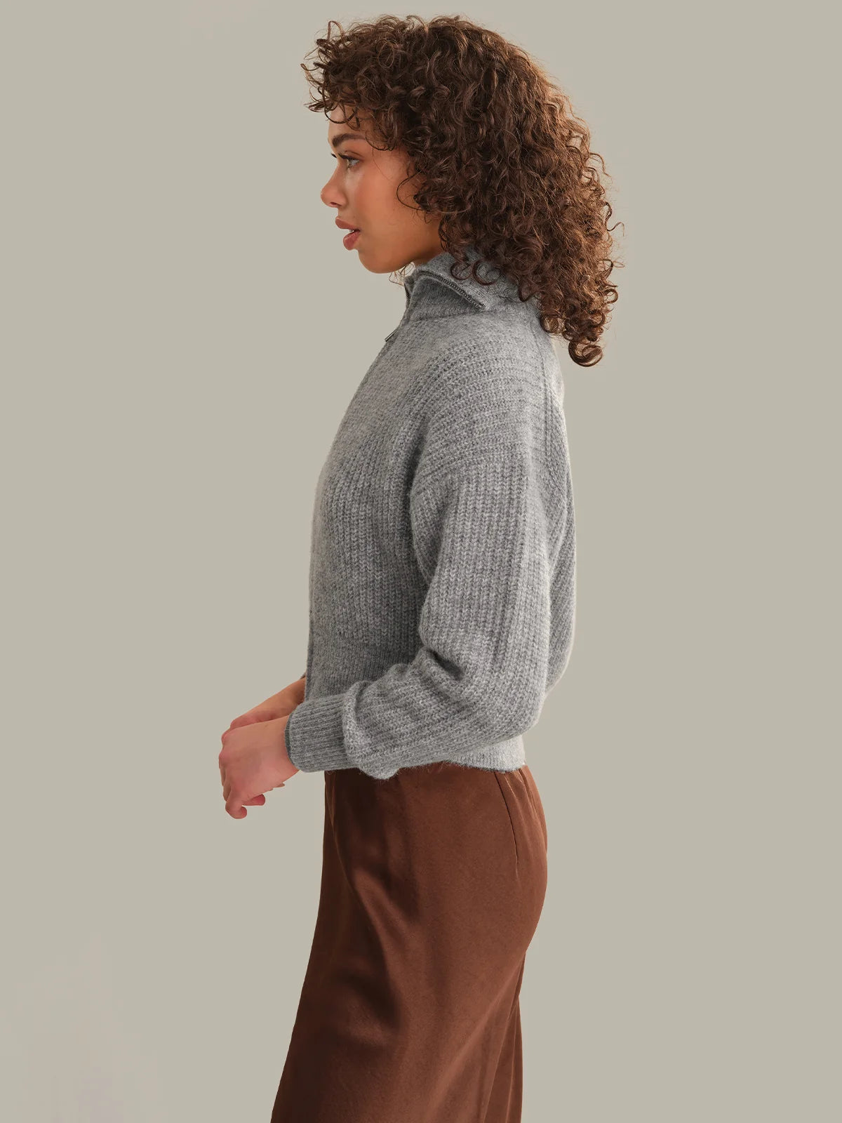 Wesley Cropped Zip Fuzzy Jacket