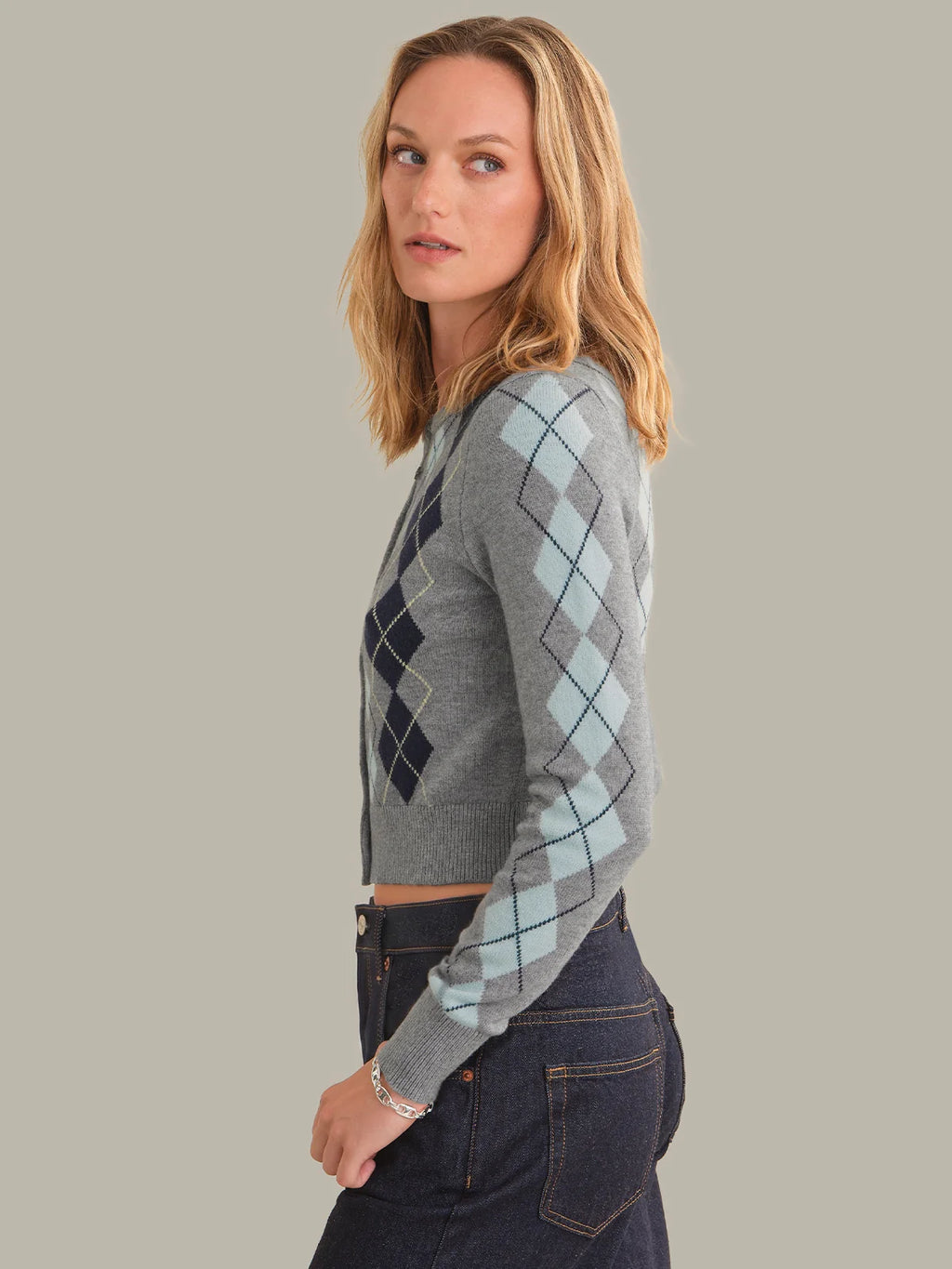 Serena Intarsia Argyle Cardigan