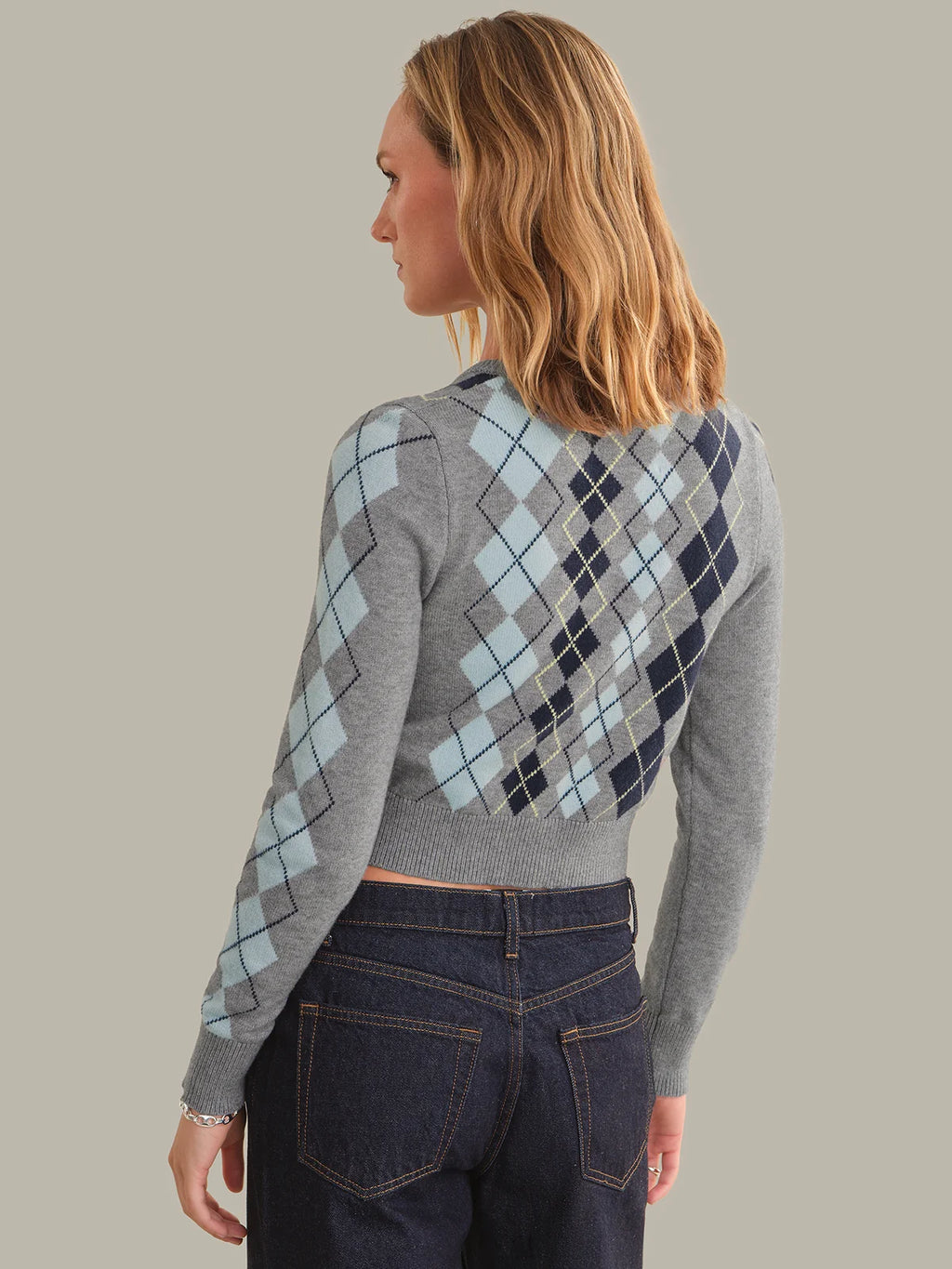 Serena Intarsia Argyle Cardigan