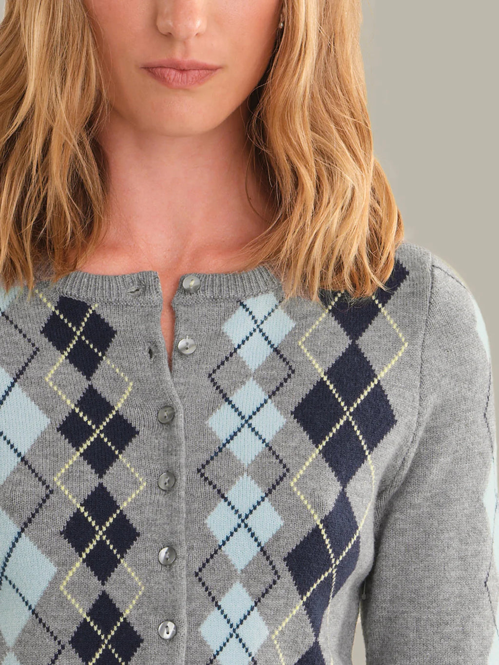 Serena Intarsia Argyle Cardigan