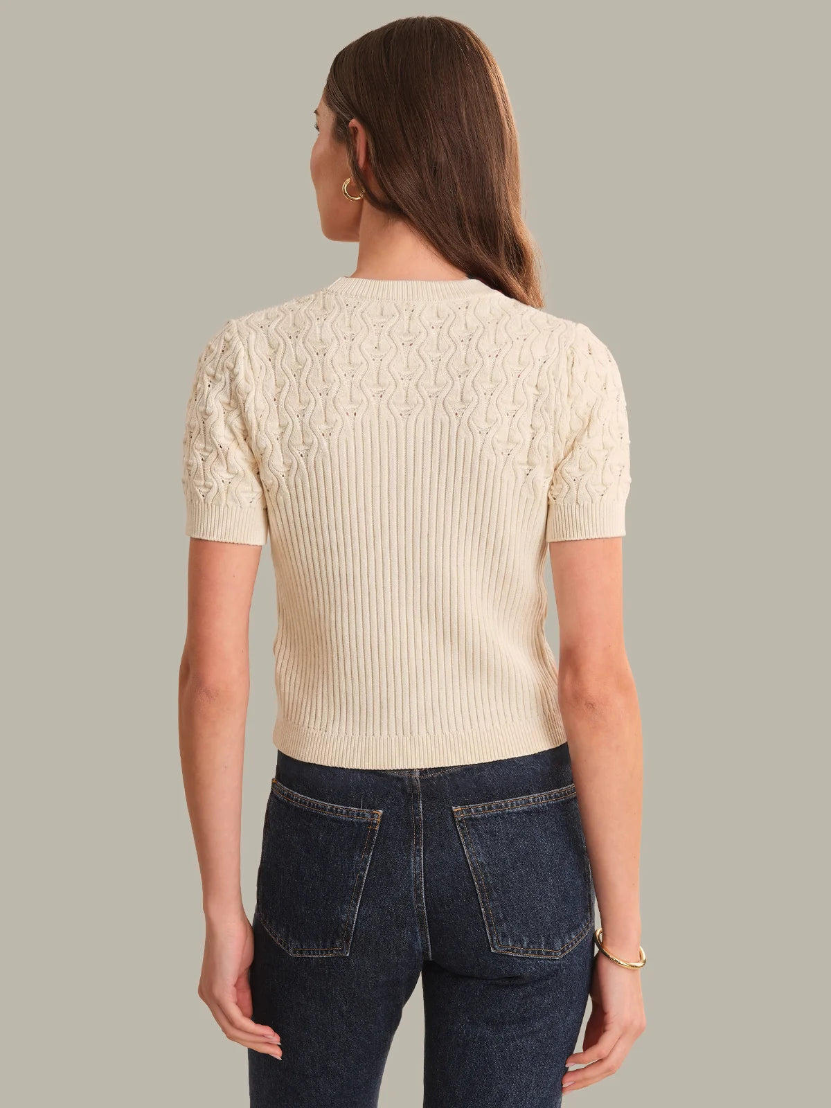 Bobble Knit Cotton Cardigan