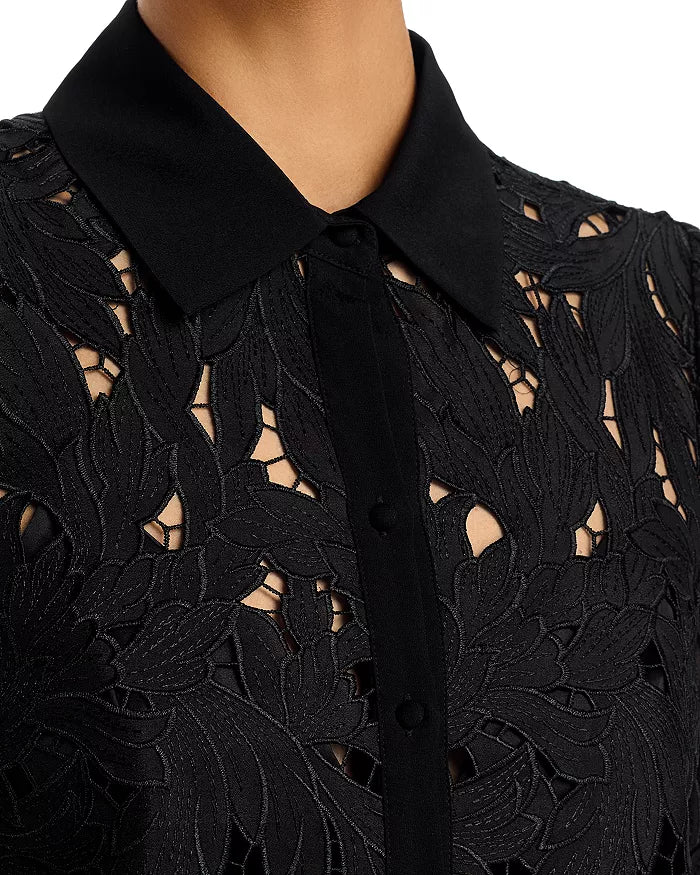 Talsie Embroidered Georgette Combo Shirt