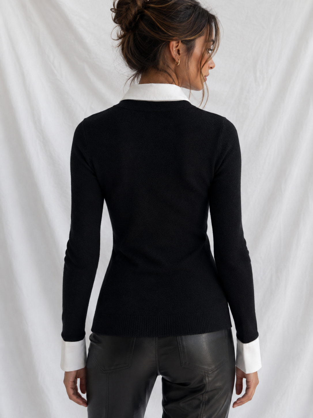 Nixie Poplin Shirt Combo Sweater