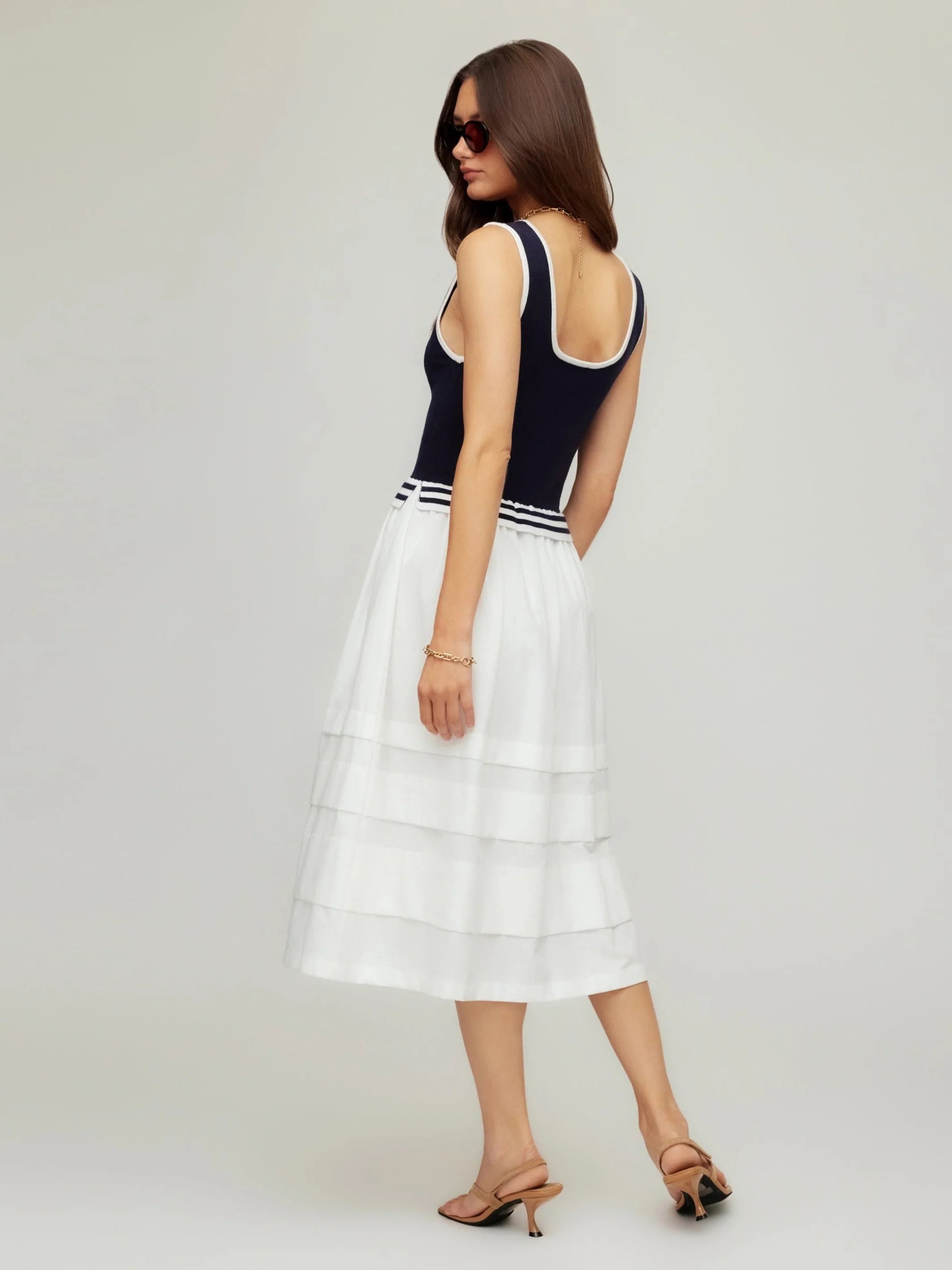 Thea Contrast Midi Dress