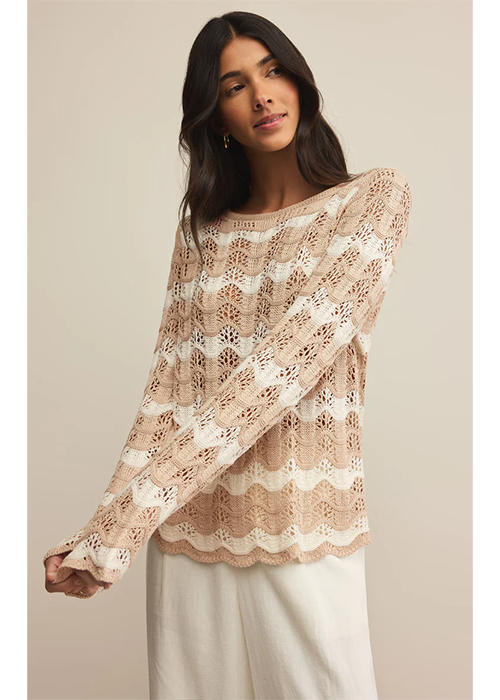 Azura Stripe Crochet Sweater