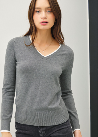 Penny Varsity V-Neck Sweater