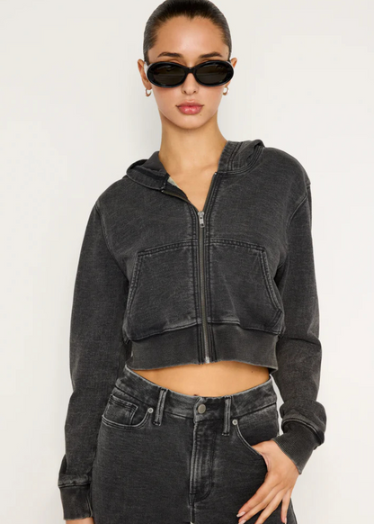 Jeanius Cropped Zip Hoodie