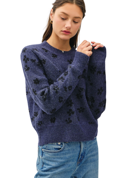 Navy Daisy Sweater