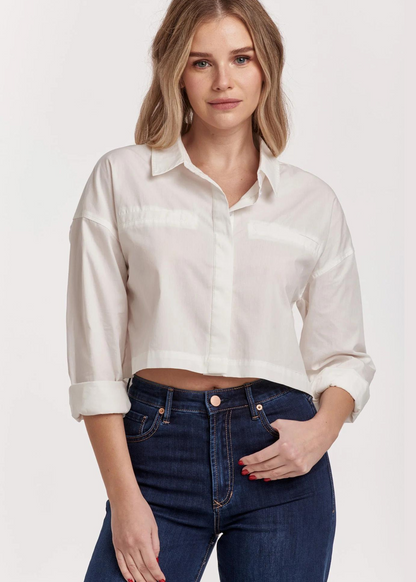 Arianna Cropped Front Tie Shirt