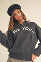 New York Hoodie Knit Sweater