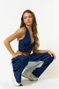 Stretch Denim Halter Top