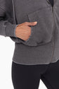 Fleece Hoodie Jacket with Tapered Sleeves