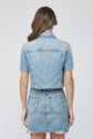 Short Sleeve Cropped Denim Jacket