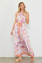 Border Print Maxi Dress