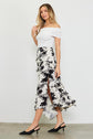 Jacquard Ruffle Midi Skirt