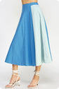 Color Block Linen Skirt
