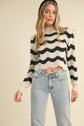 Wave Pointelle Crop Sweater