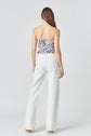 Floral Ruched Strapless Top