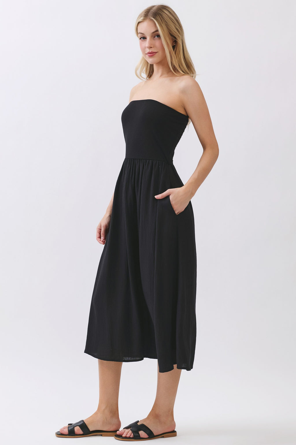 Strapless Midi Dress