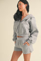 Cozy Fleece Cropped Full Zip Hoodie