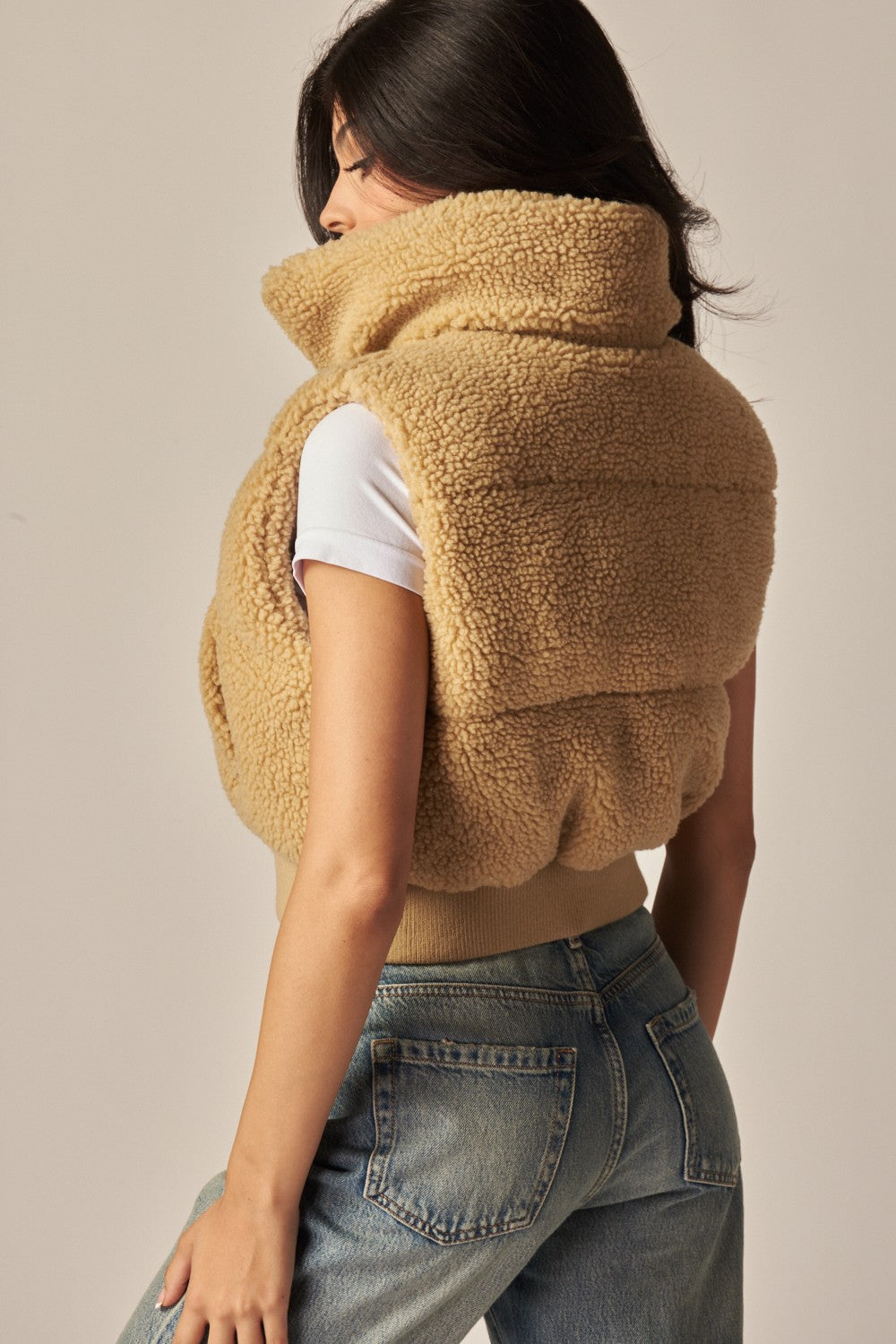 Teddy Mini Sherpa Puffer Vest