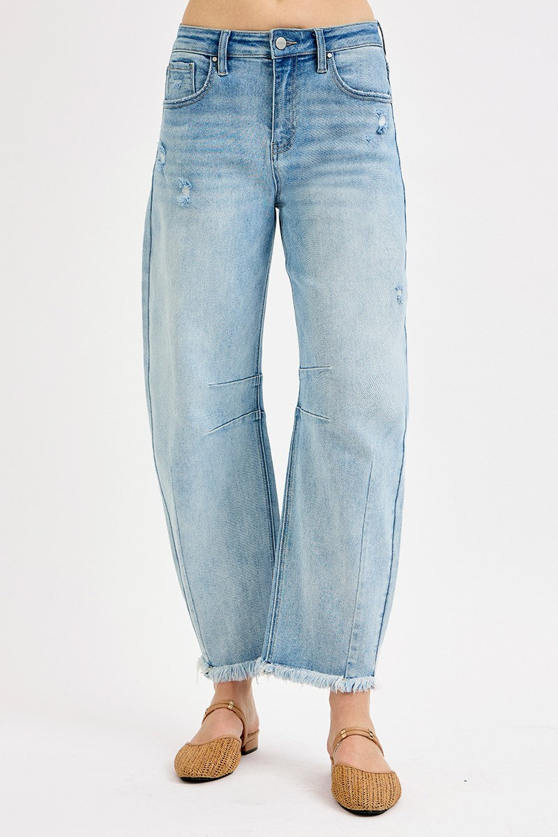 Slouchy Crop Barrel Jeans