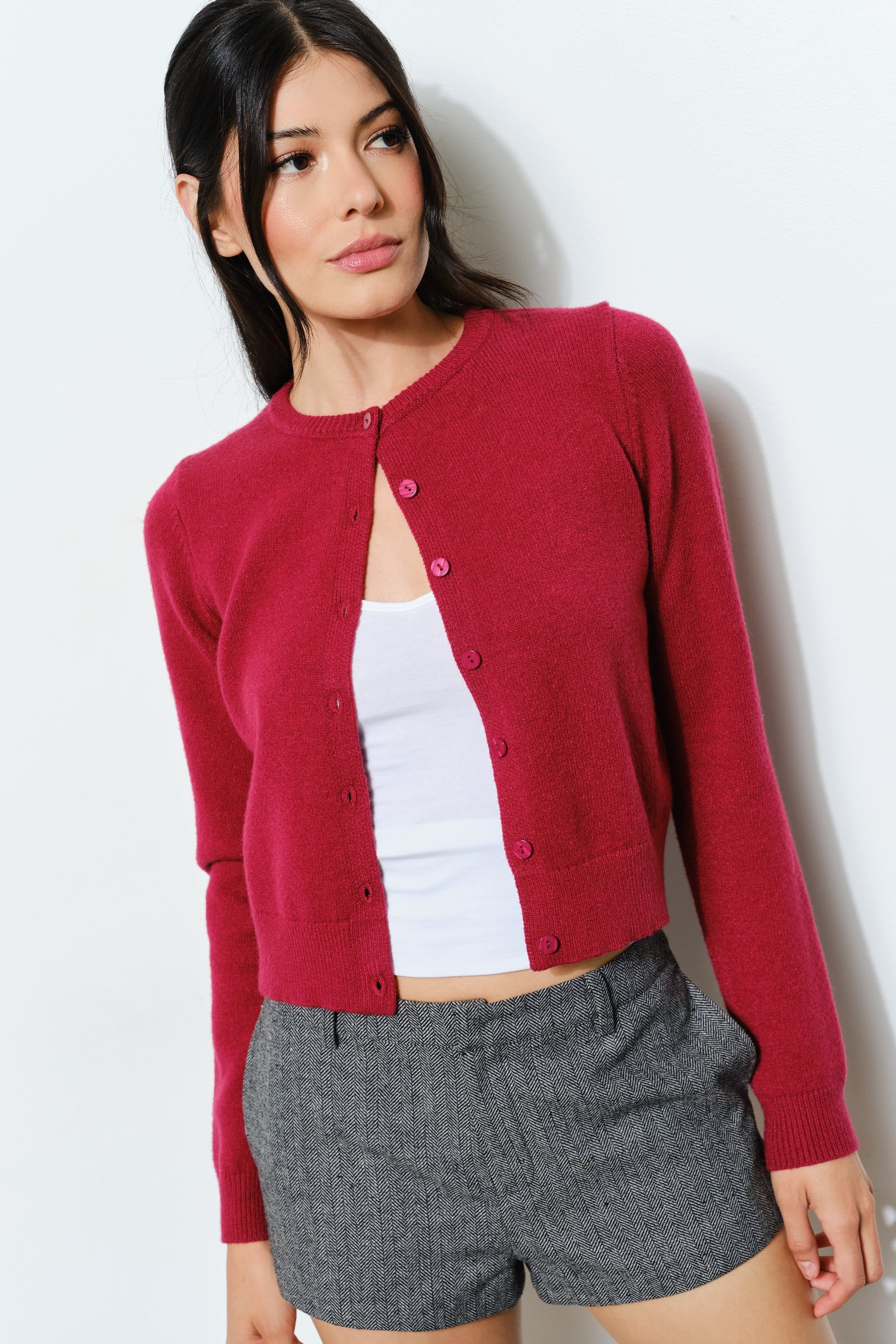 Amelia Knit Cardigan- Burgundy