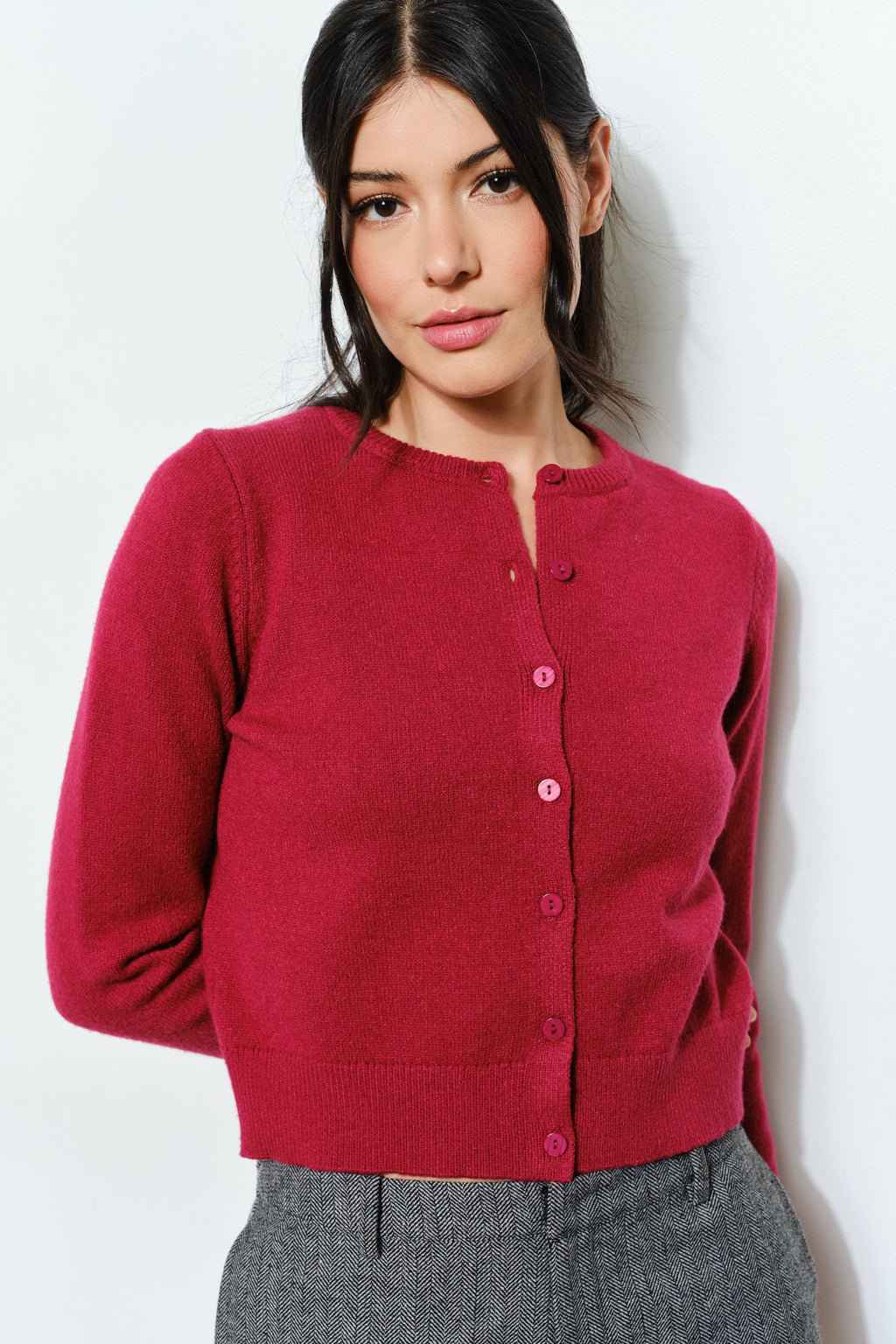 Amelia Knit Cardigan- Burgundy