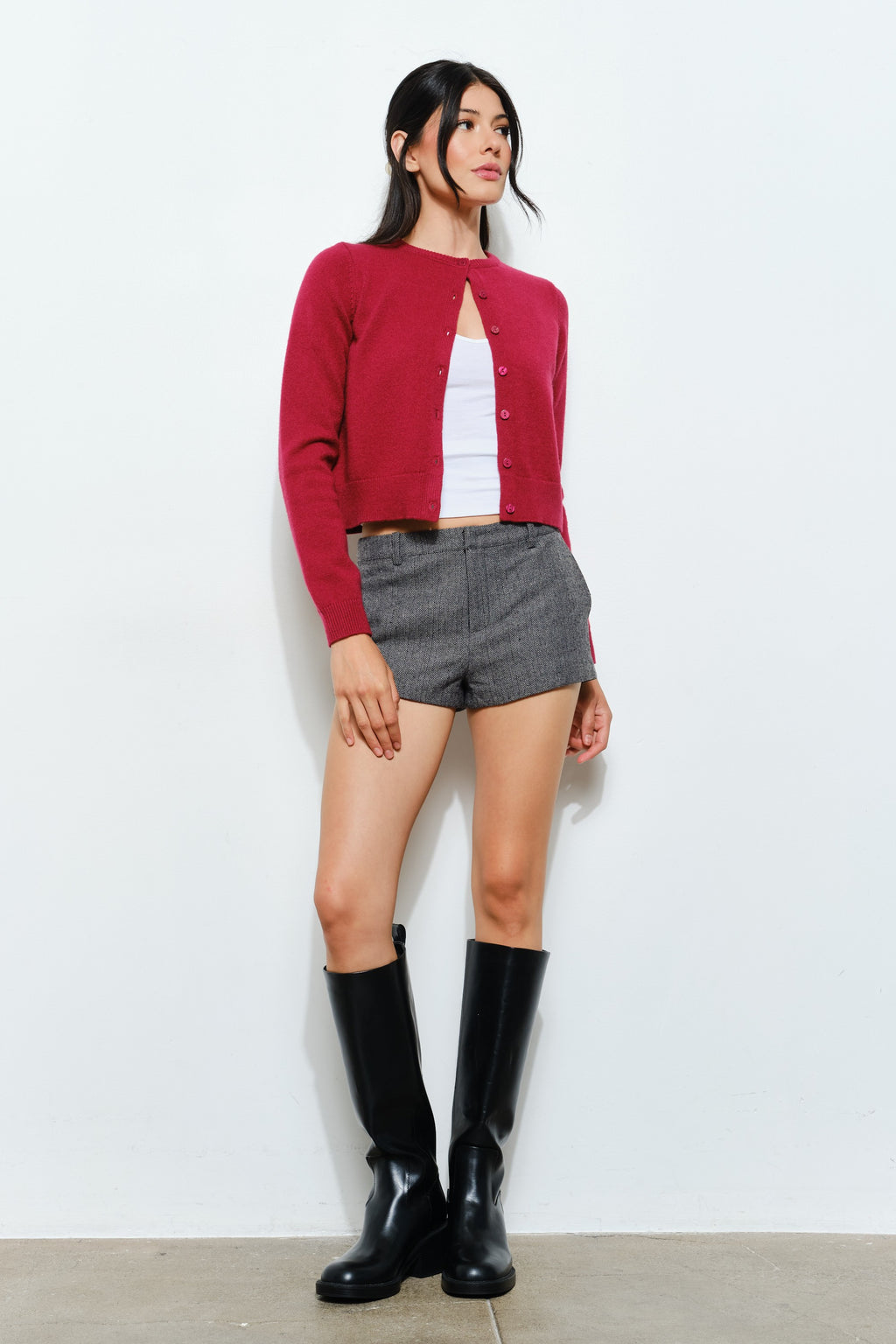 Amelia Knit Cardigan- Burgundy