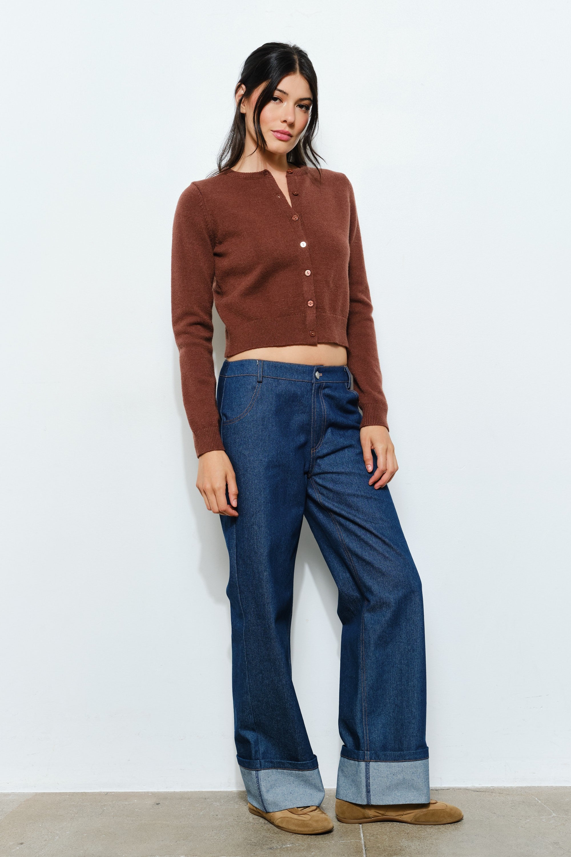 Amelia Knit Cardigan- Brown