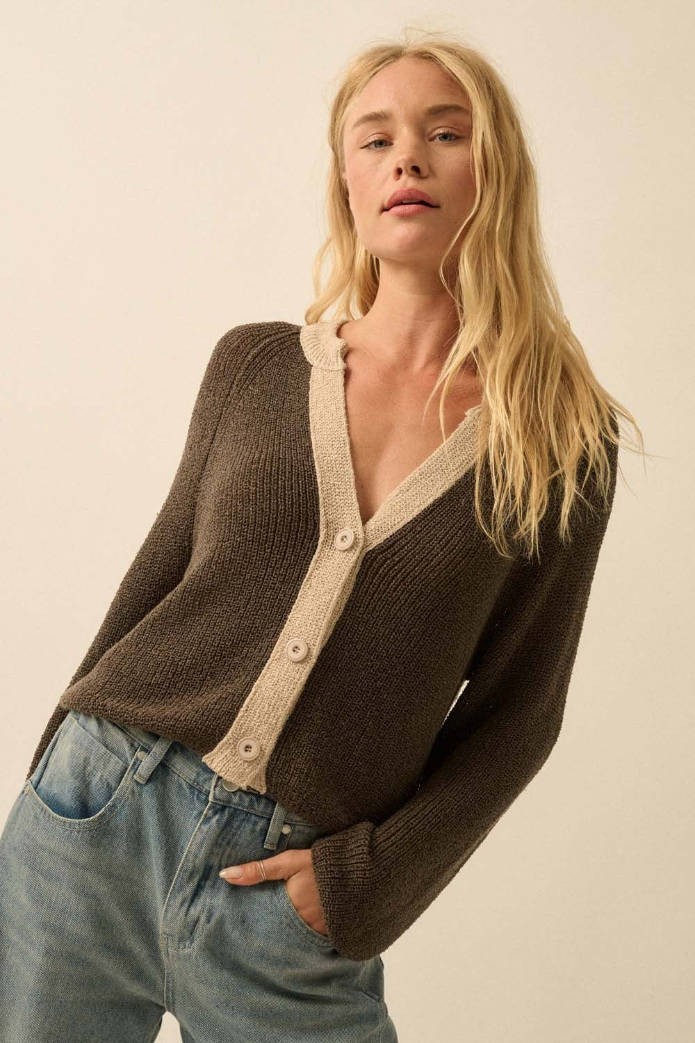 Ruth Contrast Cardigan