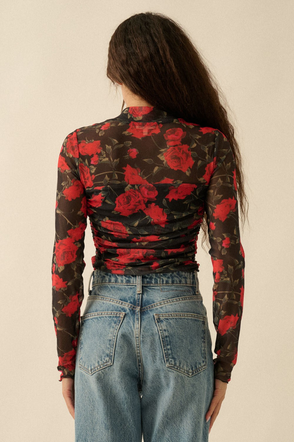 Jordi Floral Mock Neck Top