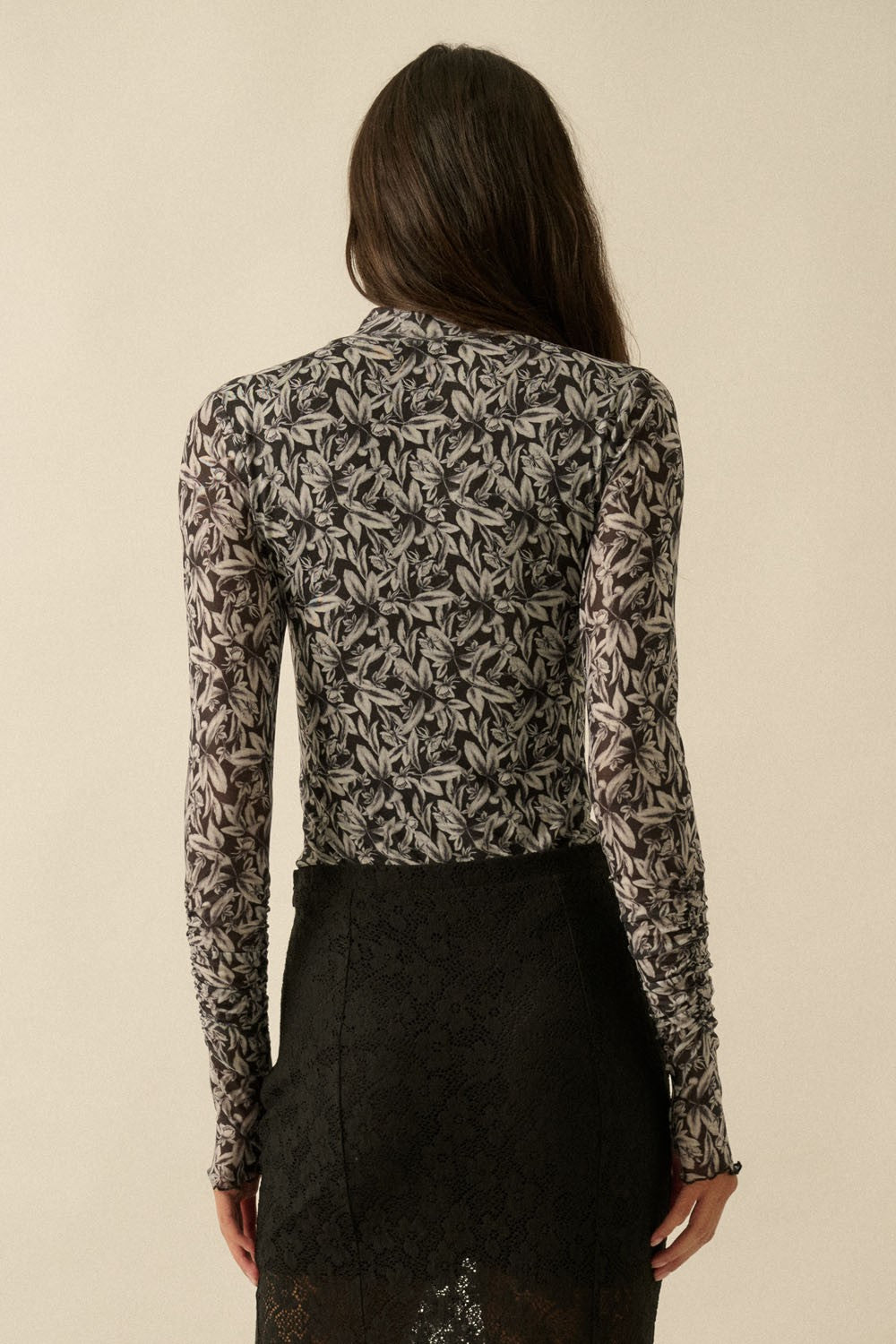 Belle Mesh Mock Neck Bodysuit