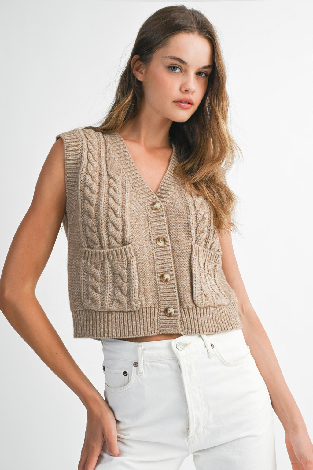 Delilah Cable Knit Vest