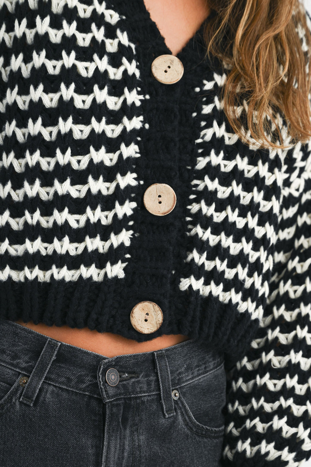 Serena Stripe Knit Cardigan