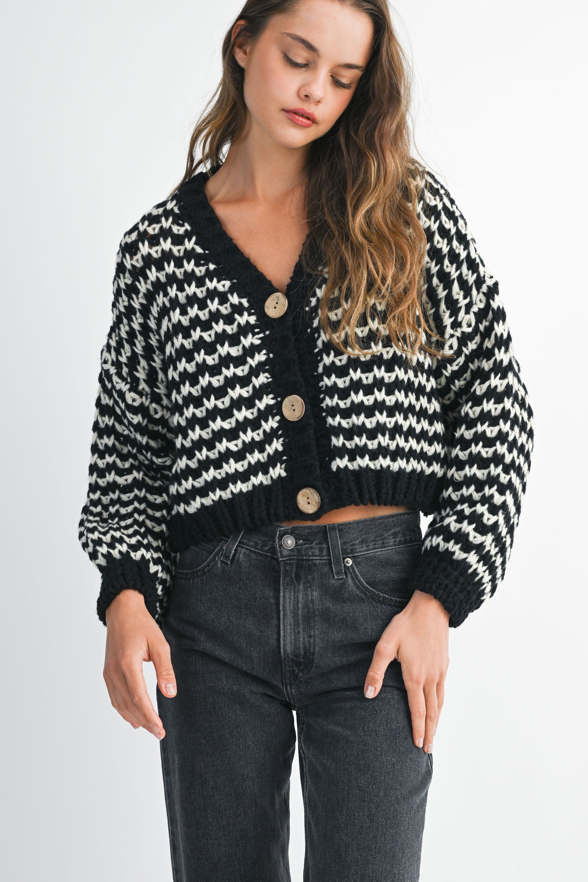 Serena Stripe Knit Cardigan
