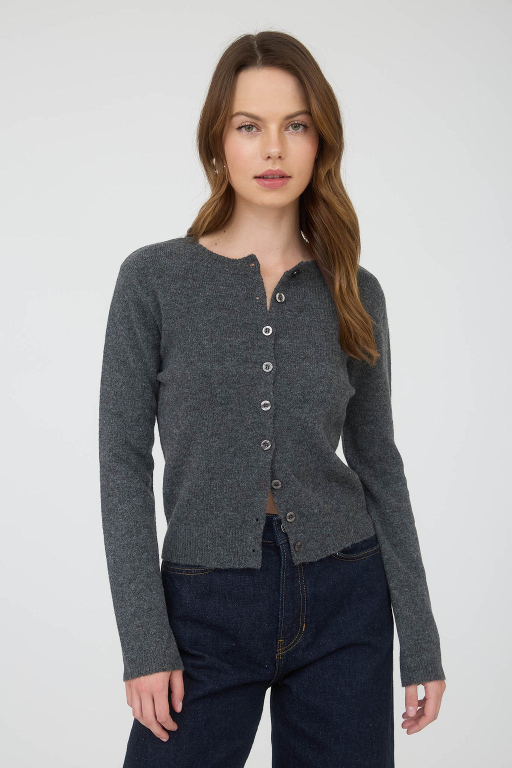 Emma Sweater Cardigan- Charcoal