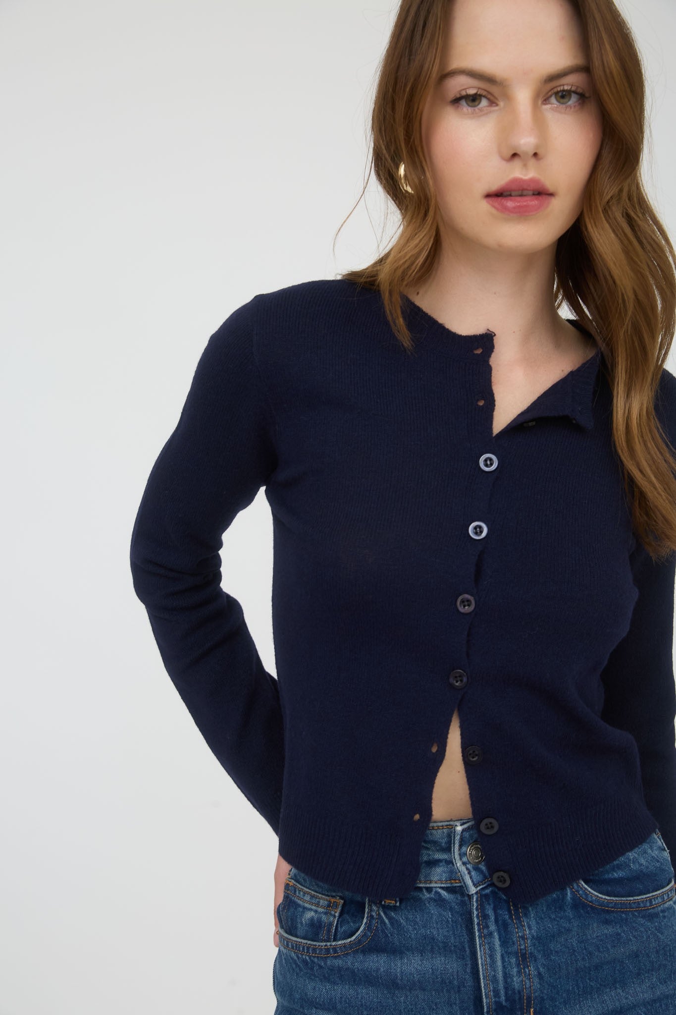 Emma Sweater Cardigan- Navy