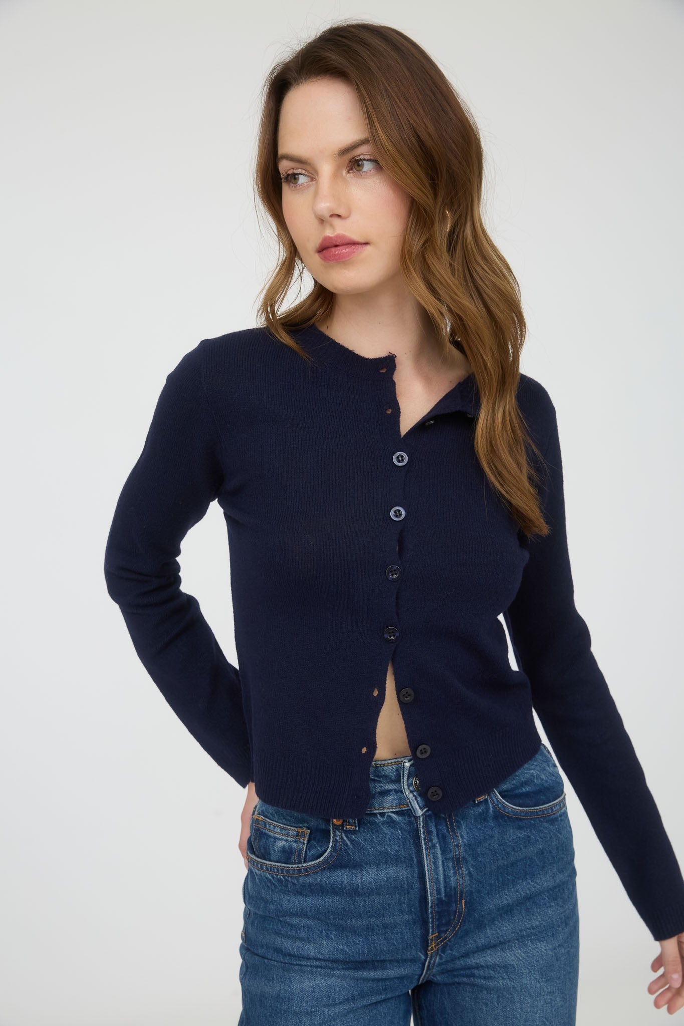 Emma Sweater Cardigan- Navy