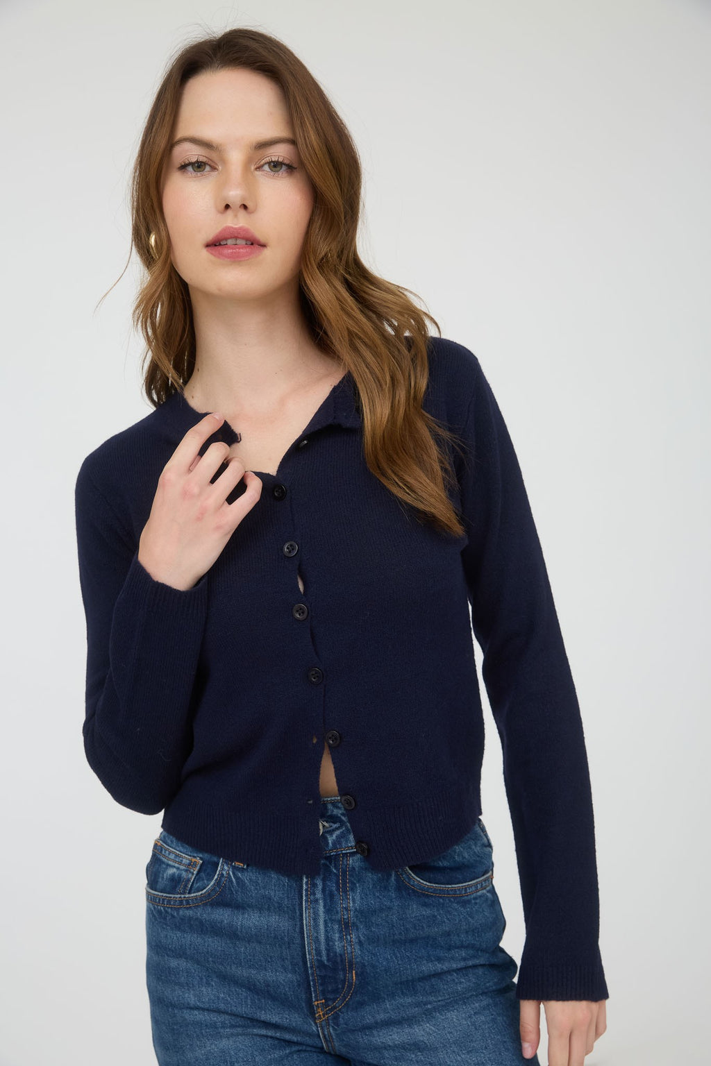 Emma Sweater Cardigan- Navy