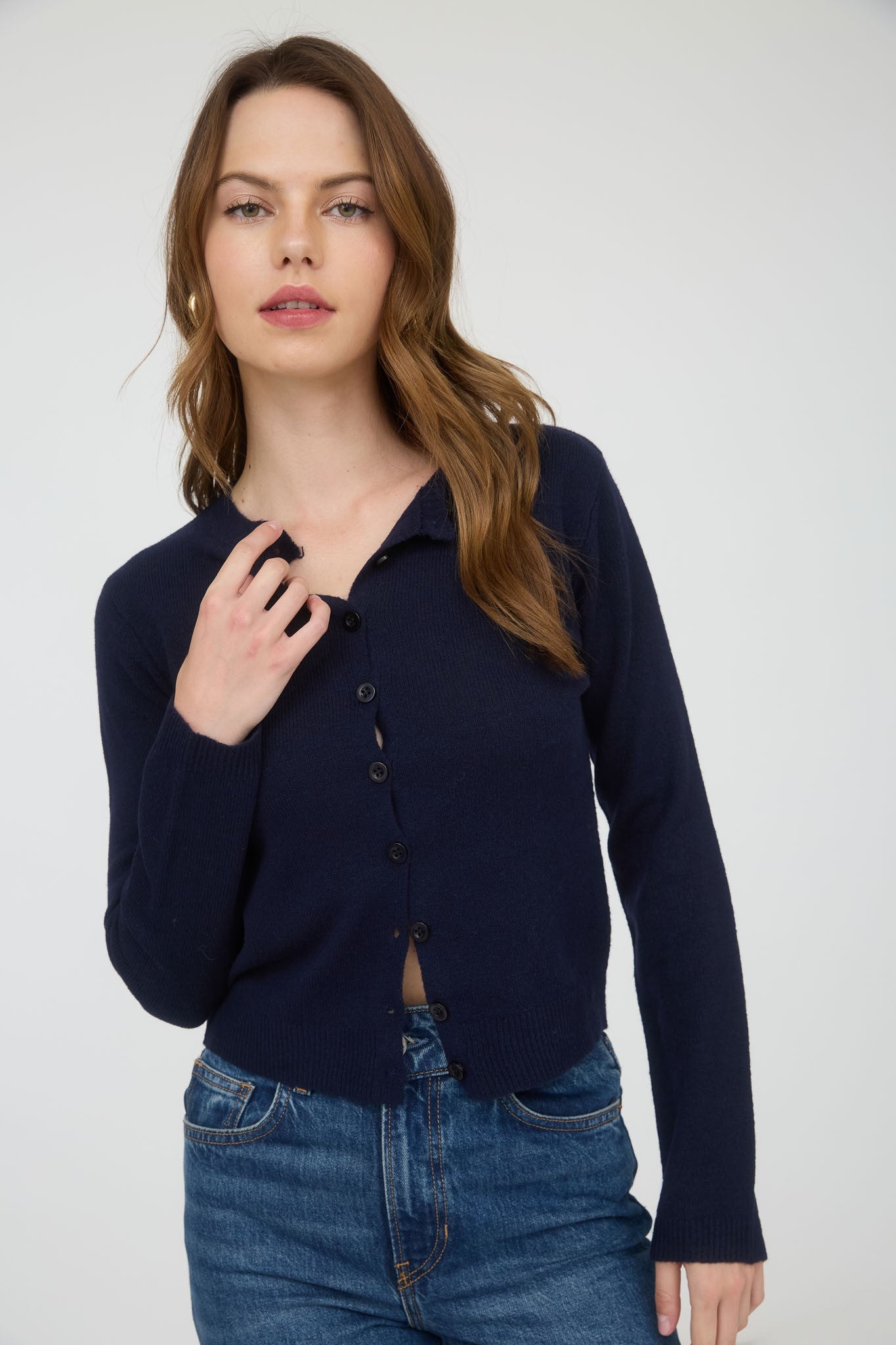 Emma Sweater Cardigan- Navy